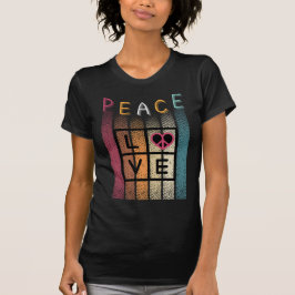 Minimalistischer Frieden und Liebe T-Shirt