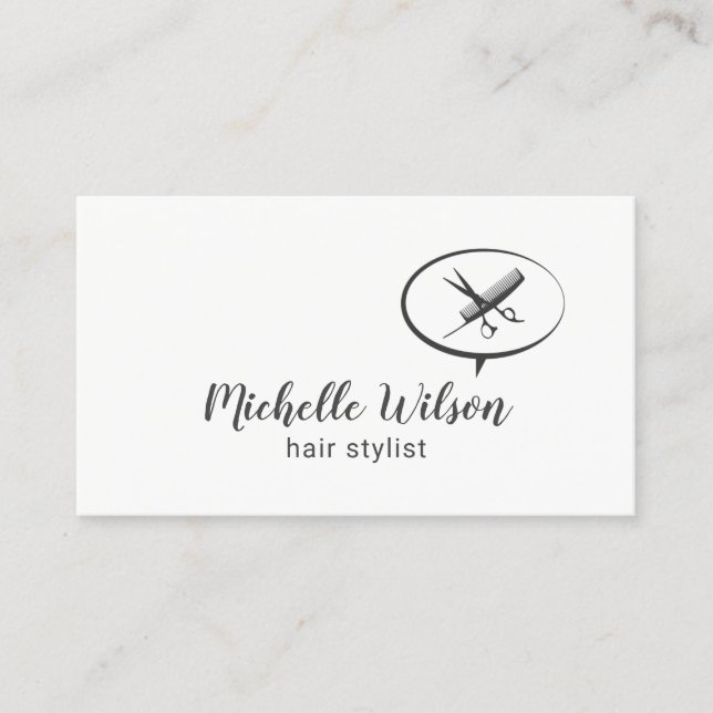 Minimalistischer Friseursalon Typografie Schönheit Visitenkarte (Vorderseite)