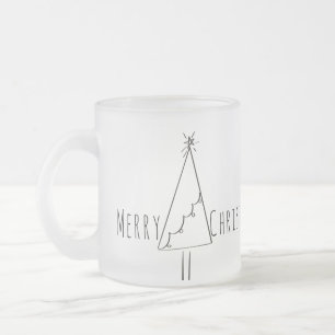 Minimalistischer Frohe Weihnachten Baum Linien Kun Mattglastasse