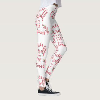 Minimalistischer Froher Kleiner Weihnachten Roter  Leggings