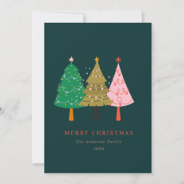 Minimalistischer froher Weihnachtsbaum Feiertagskarte