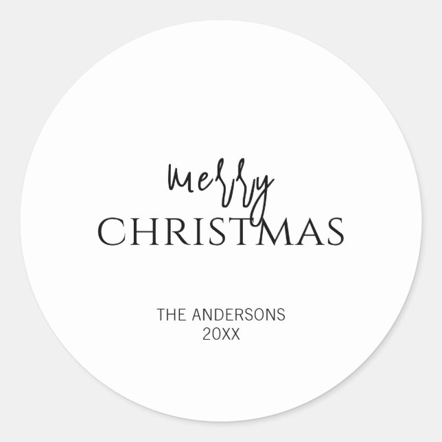 Minimalistischer froher Weihnachtsurlaub Runder Aufkleber (Vorderseite)