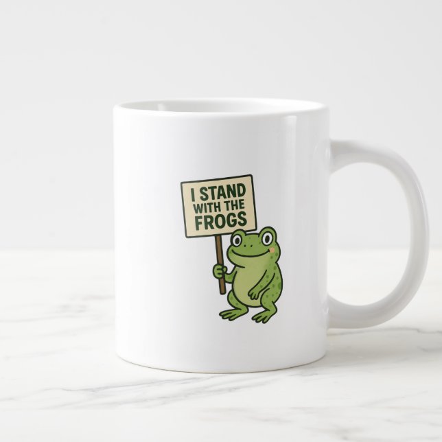 Minimalistischer Frosch-Support-Becher Jumbo-Tasse (Rechts)