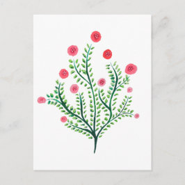 Minimalistischer Frühling Blütenflora Hübsche Wass Postkarte