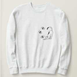 Minimalistischer Frühling-Katze  Sweatshirt