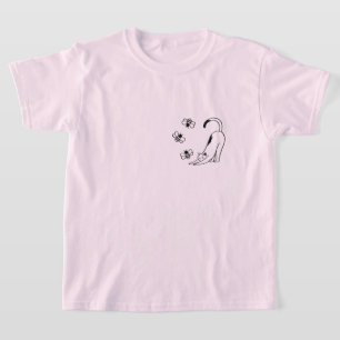 Minimalistischer Frühling Kinder Katze  T-Shirt