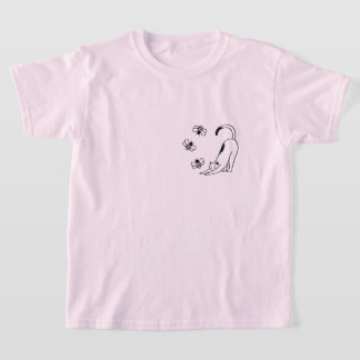 Minimalistischer Frühling Kinder Katze  T-Shirt