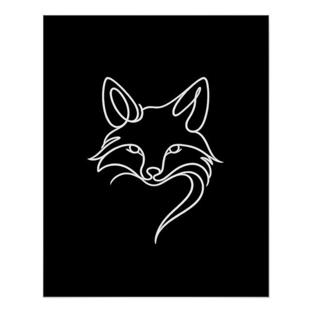 Minimalistischer Fuchs Poster (Vorderseite)