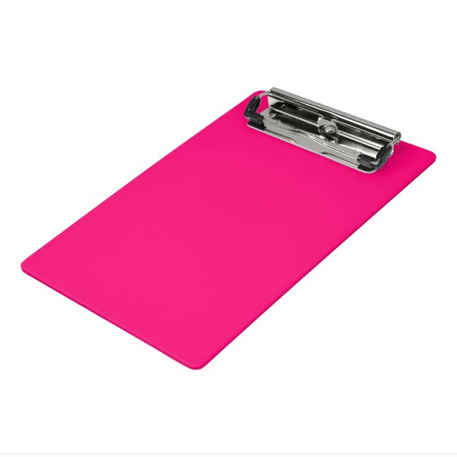 Minimalistischer Fuchsienrosa schlichter, moderner Mini Klemmbrett (Gewinkelt3)