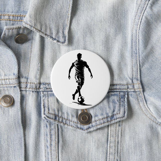 Minimalistischer Fußballspieler-Silhouetten-Kunst- Button (Beispiel)