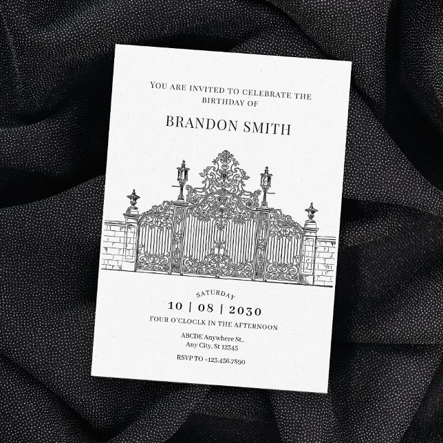 Minimalistischer Geburtstag des Verzierten Eingang Einladung (Von Creator hochgeladen)