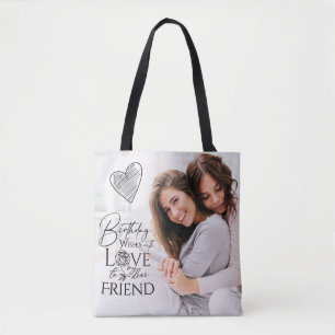 Minimalistischer Geburtstags-Lettering-Freundes-Fo Tasche