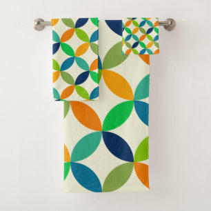 Minimalistischer geometrischer Mid-Century-Modern- Badhandtuch Set