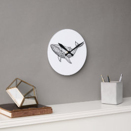 Minimalistischer geometrischer Wal-Wanduhr Runde Wanduhr