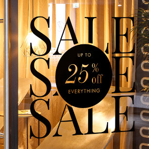 Minimalistischer Geschäftsverkauf Shop Promo Trans Fensteraufkleber