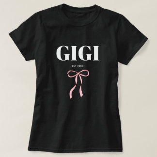 Minimalistischer GIGI Est süße Schleife rosa T-Shirt