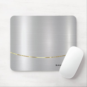 Minimalistischer glänzender falscher Silberhinterg Mousepad