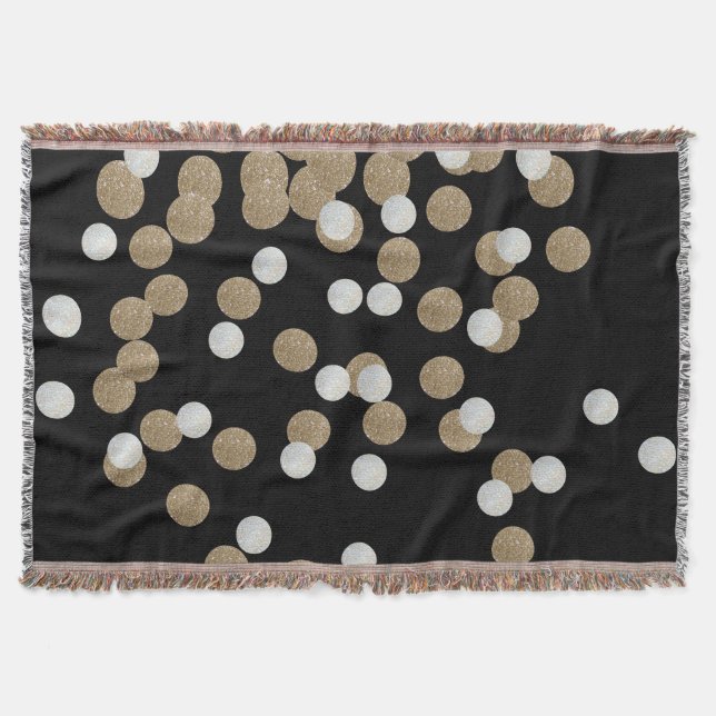 Minimalistischer Glitzer, schwarzer Champagnergold Decke (Vorderseite)