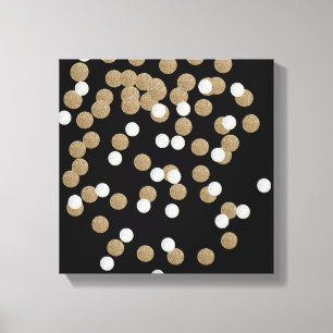 Minimalistischer Glitzer, schwarzer Champagnergold Leinwanddruck