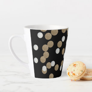 Minimalistischer Glitzer, schwarzer Champagnergold Milchtasse