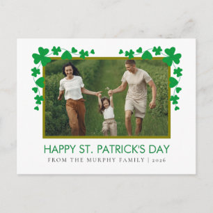 Minimalistischer glücklicher Kleeblatt St. Patrick Feiertagspostkarte