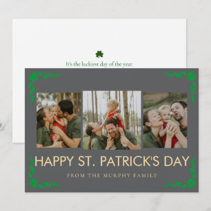 Minimalistischer Glücksklee St. Patrick's Day Foto Feiertagskarte