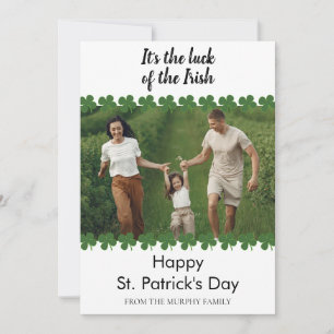 Minimalistischer Glücksklee St. Patrick's Day Foto Feiertagskarte