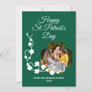 Minimalistischer Glücksklee St. Patrick's Day Foto Feiertagskarte