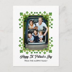 Minimalistischer Glücksklee St. Patrick's Day Foto Feiertagspostkarte