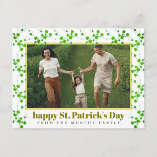 Minimalistischer Glücksklee St. Patrick's Day Foto Feiertagspostkarte