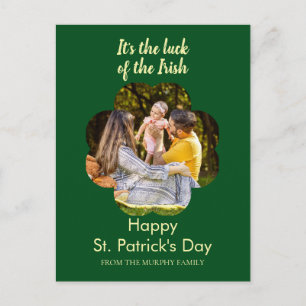 Minimalistischer Glücksklee St. Patrick's Day Foto Feiertagspostkarte