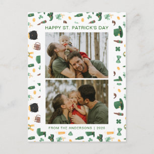 Minimalistischer Glücksklee St. Patrick's Day Foto Feiertagspostkarte
