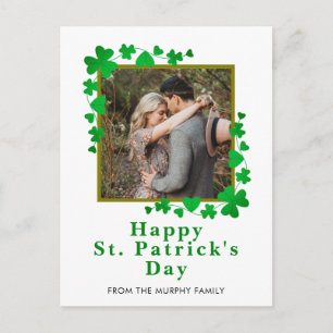 Minimalistischer Glücksklee St. Patrick's Day Foto Feiertagspostkarte