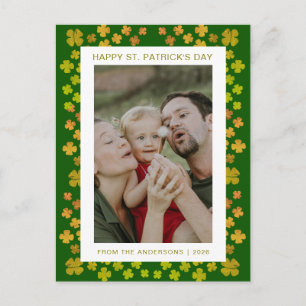 Minimalistischer Glückskleeblatt St. Patrick's Day Feiertagspostkarte