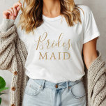 Minimalistischer Gold Bridesmaid-Junggeselinnen-Ab<br><div class="desc">Dieses minimalistisch vergoldete Junggeselinnen-Abschied-Tri-Mix-Shirt ist ideal für einen lustigen Junggeselinnen-Abschied oder Brautparty. Das moderne romantische Design besticht durch klassische Goldtypografie und Weiß, gepaart mit einer rustikalen und eleganten Kalligraphie mit Vintagem handgeschriebenem Stil. Anpassbar in jeder Farbe. Behalt das Design einfach und elegant, wie es ist, oder personalisiere es durch Hinzufügen...</div>