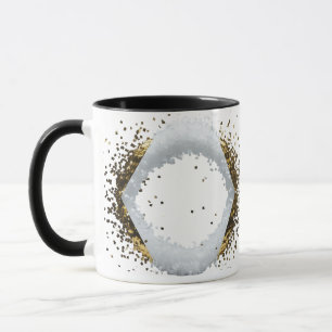 Minimalistischer Gold-Diamant-Rahmen Weiße Konfett Tasse