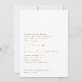 Minimalistischer Gold QR Code Moderne Hochzeit Einladung