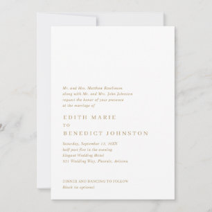 Minimalistischer Gold QR Code Moderne Hochzeit Einladung