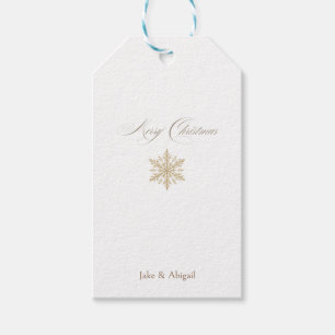Minimalistischer Gold-Schneeflocken-Feiertag Geschenkanhänger