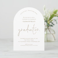 Minimalistischer Gold Text Grad Luncheon Abschluss
