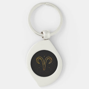 Minimalistischer Gold-Widder-Tierkreis-Schlüsselan Schlüsselanhänger