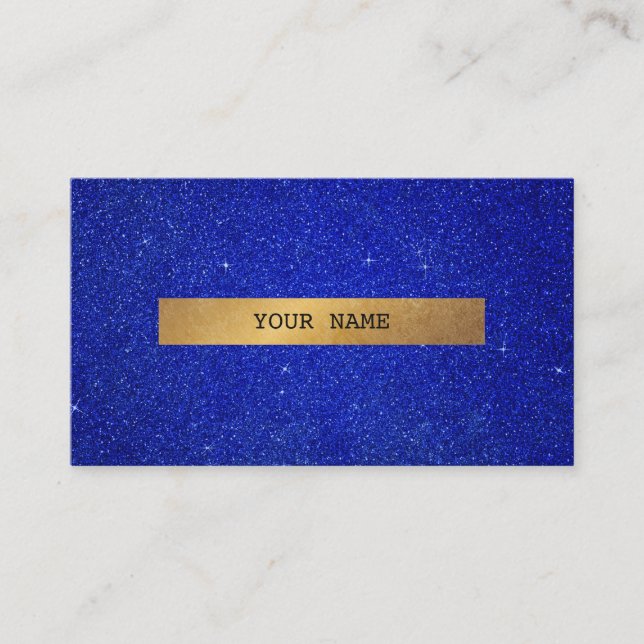Minimalistischer Golden Glitzer Cobalt Blue Vip Visitenkarte (Vorderseite)
