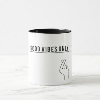 Minimalistischer "Good Vibes Only"-Motivierend Kaf Tasse