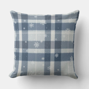 Minimalistischer Grau- und Silber-Schneeflocken-Ka Kissen
