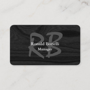 Minimalistischer Grauer Holzmonogramm-Manager Visitenkarte