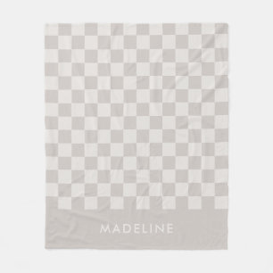 Minimalistischer grauer Individuelle Name geprüft Fleecedecke