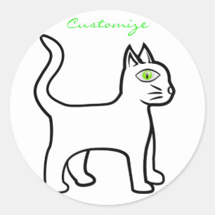 Minimalistischer Grünauge Katzenschnupfen Runder Aufkleber
