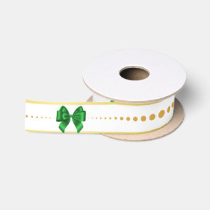 Minimalistischer grüner Bow mit Goldakzenten Weihn Satinband