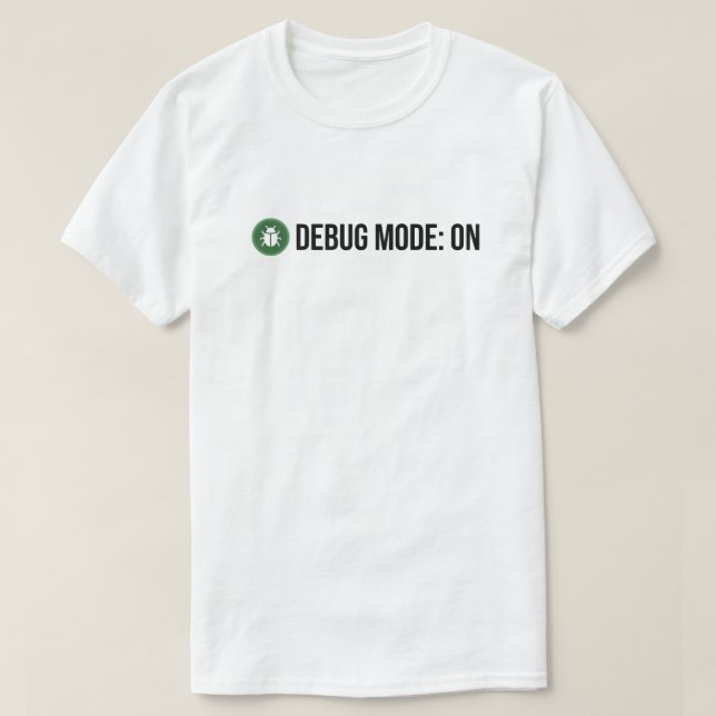 Minimalistischer Grüner Käfer Debug-Modus EIN Codi T-Shirt (Design vorne)