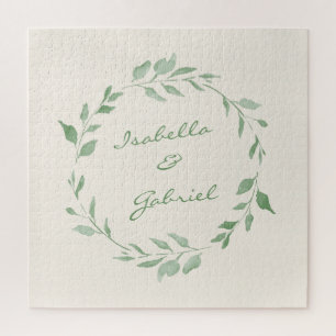 Minimalistischer grüner Kranz Personalisiert